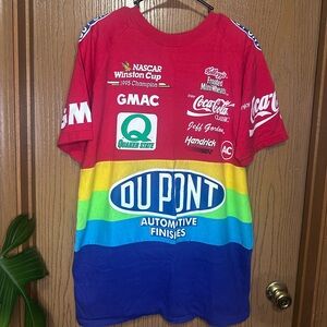 Men’s Vintage 1998 NASCAR Jeff Gordon Dupont T-Shirt Chase Racewear Rainbow XL